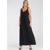 Fekete női viszkóz maxi ruha