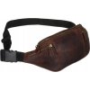 Peterson Sötétbarna bőr cipzáras deréktáska