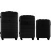 Fekete három darabos bőröndkészlet FINCH