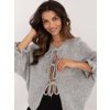 Szürke női női túlméretezett oversize pulóver S 3/4-es ujjúujjú (Méret ONE SIZE)