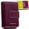 PTN Sötét lila, sima, fényes bőr pénztárca Y630