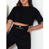 Fekete női pamut crop felső TABITT