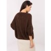 Barna női túlméretezett oversize pulóver S 3/4-es ujjú