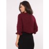 Női bordó túlméretezettoversize pulóver S 3/4-es ujjú