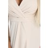 Világos bézs hosszú ruha  nyakkivágás szabással JENNIFER