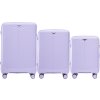 Világoslila 3 db-os utazóbőrönd szett WINGS COCKATIEL