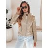 Bézs színű női műbőr kabát ROCKMISS díszvarrással