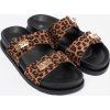 Leopárdmintás női papucs arany elemekkel