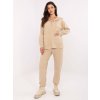 Bézs színű női kötött pulóver és nadrág szett