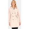 Pasztellrózsaszín női kétsoros kabát öves