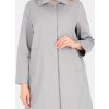 Női szürke egysoros kabát gallérral