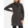 Sötétszürke női kötött kabát cipzárral