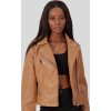 Camel női műbőr kabát cipzárral
