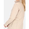 Világosbézs színű női átmeneti kabát állógallérral
