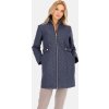 Sötétkék női átmeneti kabát állógallérral