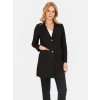 Fekete női elegáns rövid kabát zsebekkel
