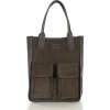 MARCO MAZZINI Sötétbarna bőr bevásárlótáska S zsebekkel