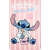 Rózsaszín takaró motívum, mintával Disney Stitch