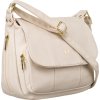 Rovicky krémszínű női crossbody táska arany cipzárral
