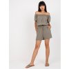 Khaki színű rövid jumpsuit overál