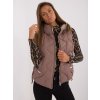 Barna női bélelt steppelt mellény kapucnival (Méret M)