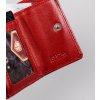 Peterson Piros kis bőr pénztárca színes csíkkal Y252