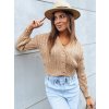 Világosbarna gombos crop pulóver MINERWA