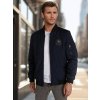 Sötétkék férfi bomber ujjas zsebbel