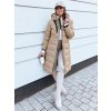 Bézs hosszú steppelt kabát MENSI