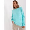 Menta színű mintás pulóver SARA