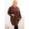 Barna női pulóverruha plus size  viszkózból