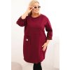 Borszínű női pulóverruha plus size  viszkóz (Méret ONE SIZE)