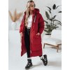 Női bordó női hosszú, szigetelt kabát COZYSEASON