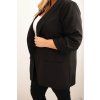 Fekete női elegáns plus size blézer (Méret ONE SIZE)