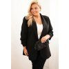 Fekete női elegáns plus size blézer (Méret ONE SIZE)