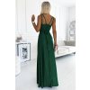Hosszú sötétzöld csillogó ruha nyakkivágással és dupla pánttal