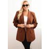 Barna nőinői elegáns plus size blézer (Méret ONE SIZE)