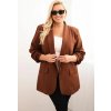 Barna nőinői elegáns plus size blézer