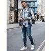 Fehér-kék férfi kockás flaneling