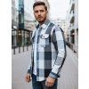Fehér-kék férfi kockás flaneling
