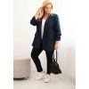 Sötétkék nőinői elegáns plus size blézer