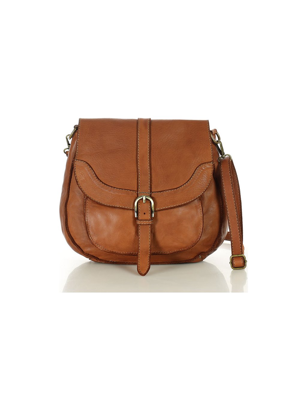 MARCO MAZZINI Camel dámska vintage retro kabelka cez rameno (Veľkosť ONE SIZE)