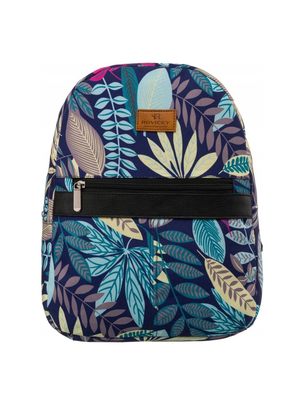 Rovicky Modrý dámsky mestský batoh s listami