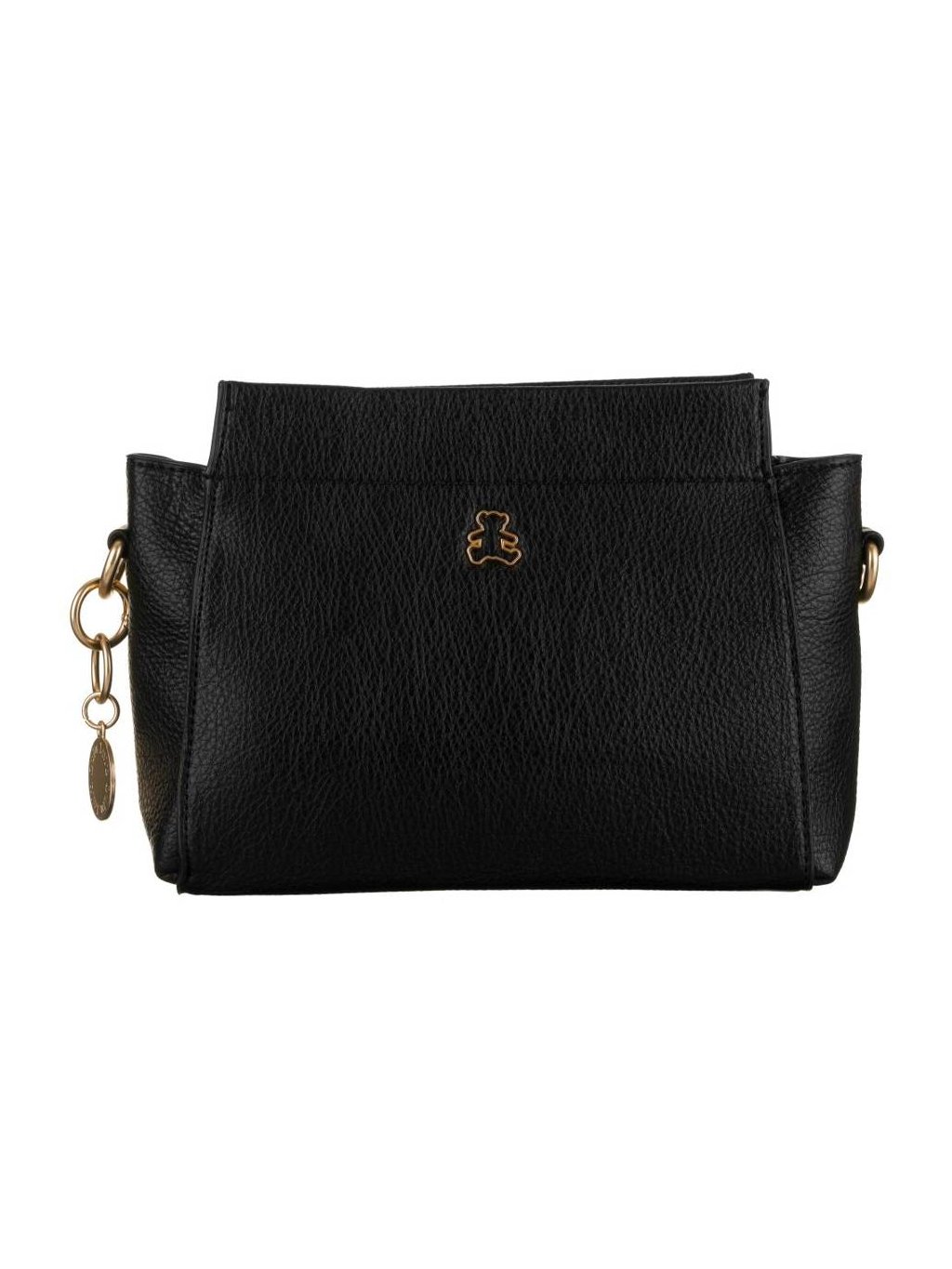 LuluCastagnette čierna crossbody kabelka s príveskom