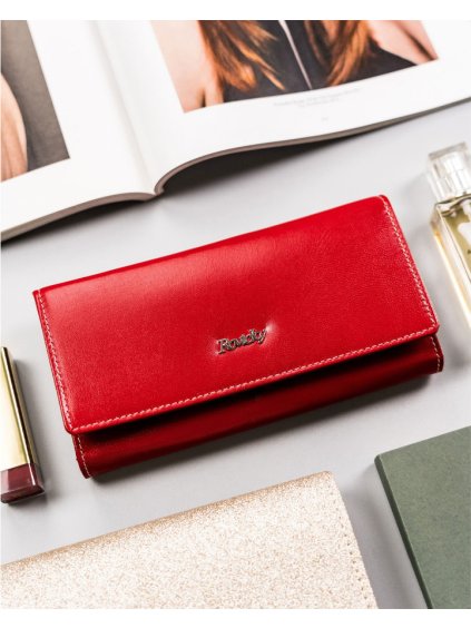 Rovicky červená veľká kožená peňaženka V315