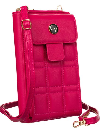 4U Cavaldi Tmavoružová prešívaná peňaženka s popruhom M834