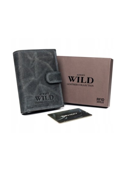 Always Wild Čierna pánska kožená peňaženka A125