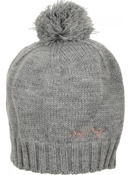 Naf Naf sivá dievčenská čiapka s brmbolcom