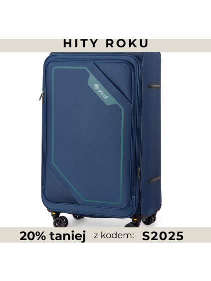 SOLIER tmavomodrý textilný kufor veľ. L SOFTFLEX