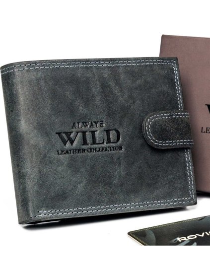 Always Wild Čierna pánska kožená peňaženka A217